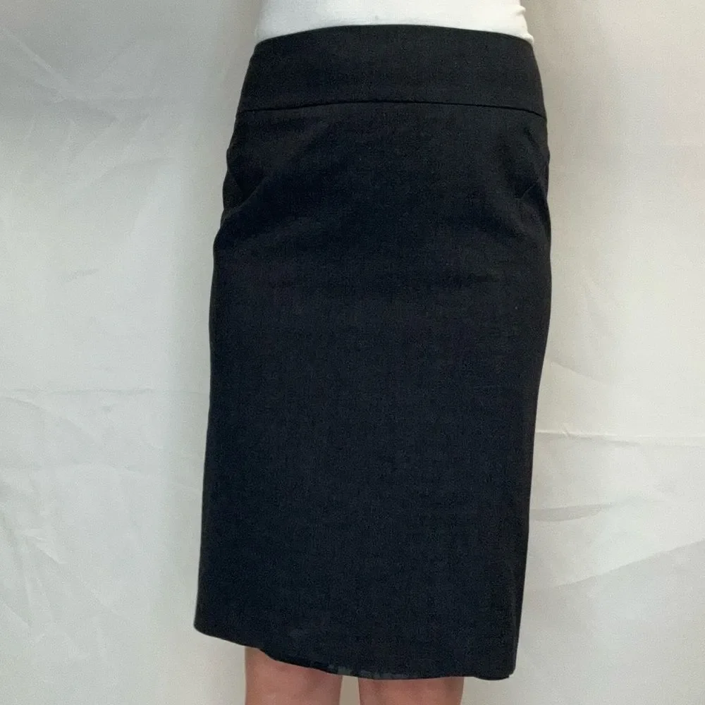Paniz Charcoal Gray Pencil Skirt Midi Lined Career Office Size 10
